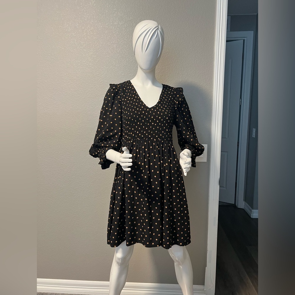 Madewell Womens Lucie V-Neck Smocked Mini Dress size S